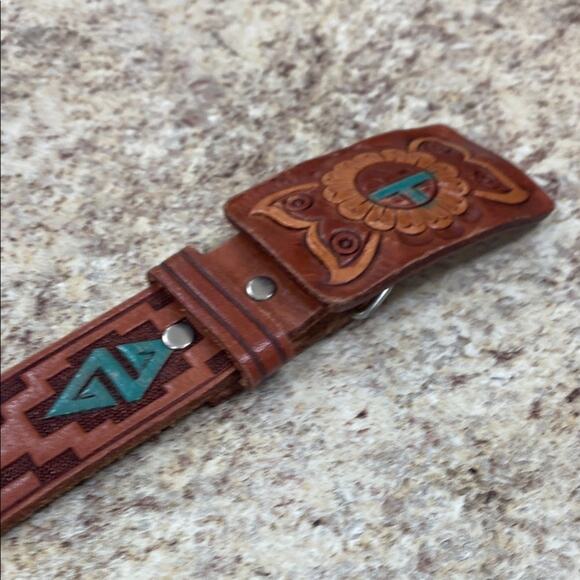 Chambers Phoenix 40 hand painted vintage tooled leather belt main image 7